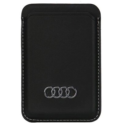 Audi Synthetic Leather Wallet Card Slot czarny/black MagSafe AU-MSCH-Q3/D1-BK