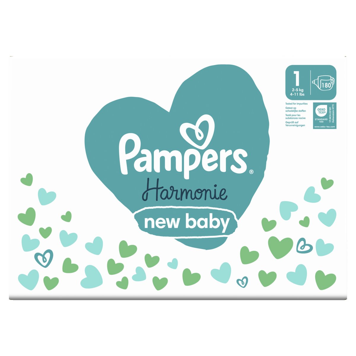 Pampers Harmonie Baby Pieluszki, rozmiar 1, 180 sztuk, 2kg-5kg