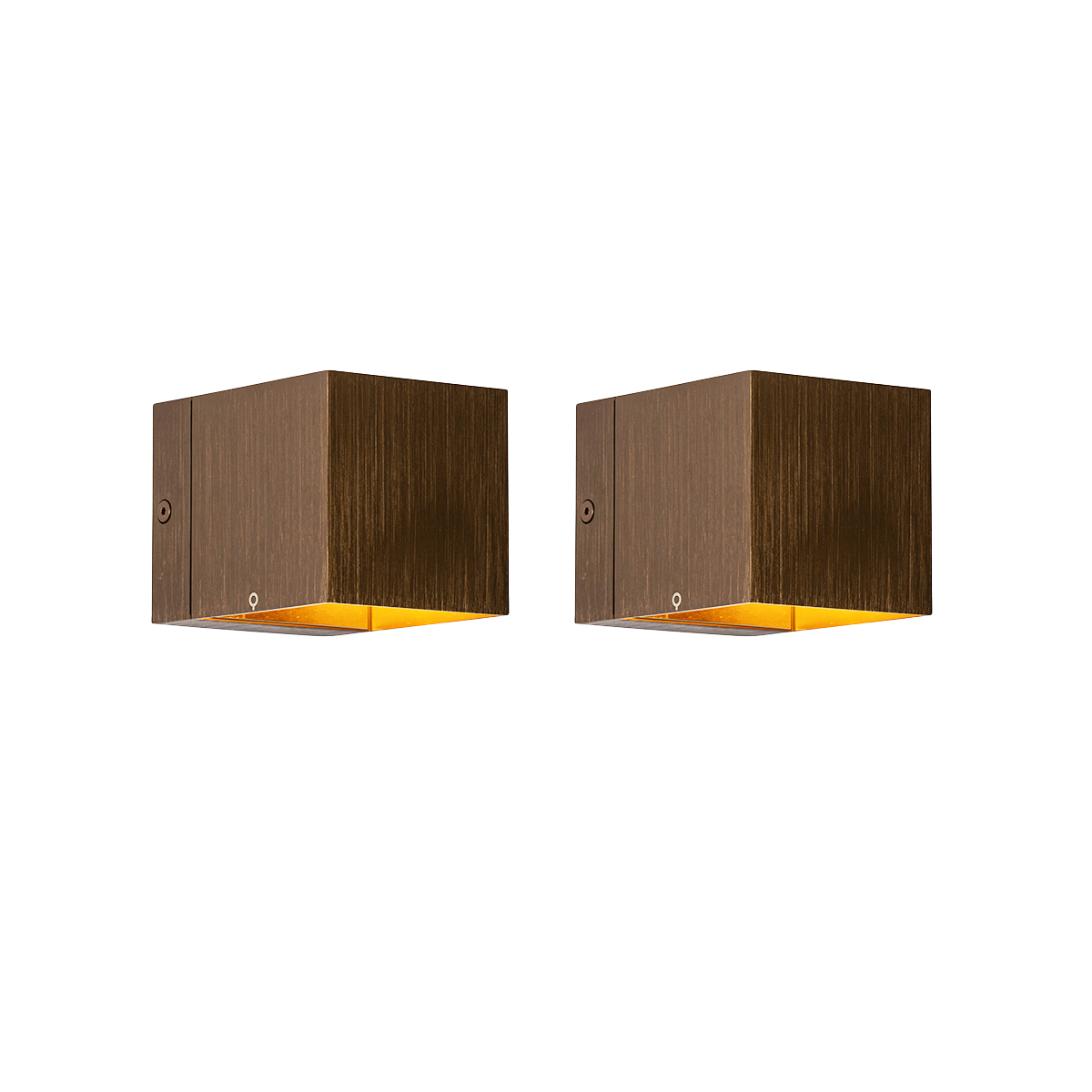 QAZQA Zestaw 2 inteligentnych lamp ściennych ciemny brąz 8 cm w tym Wifi G9 - Transfer