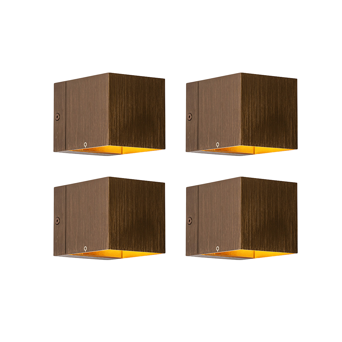 QAZQA Zestaw 4 inteligentnych lamp ściennych w kolorze ciemnego brązu 8 cm, w tym WiFi G9 - Transfer