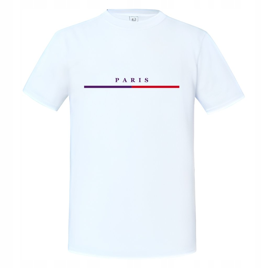 Koszulka męska PARIS elegancki stylowy minimalistyczny wzór T-shirt męski
