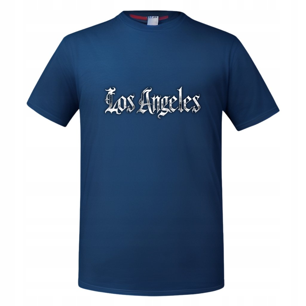 Koszulka męska z napisem Los Angeles w stylu gotyckim modna T-shirt męski