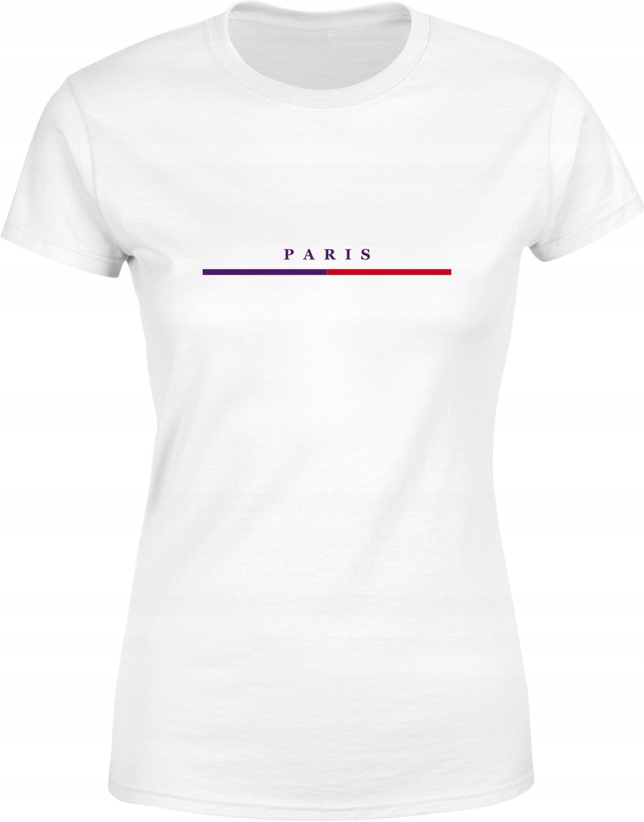 Koszulka damska PARIS elegancki stylowy minimalistyczny wzór T-shirt damski