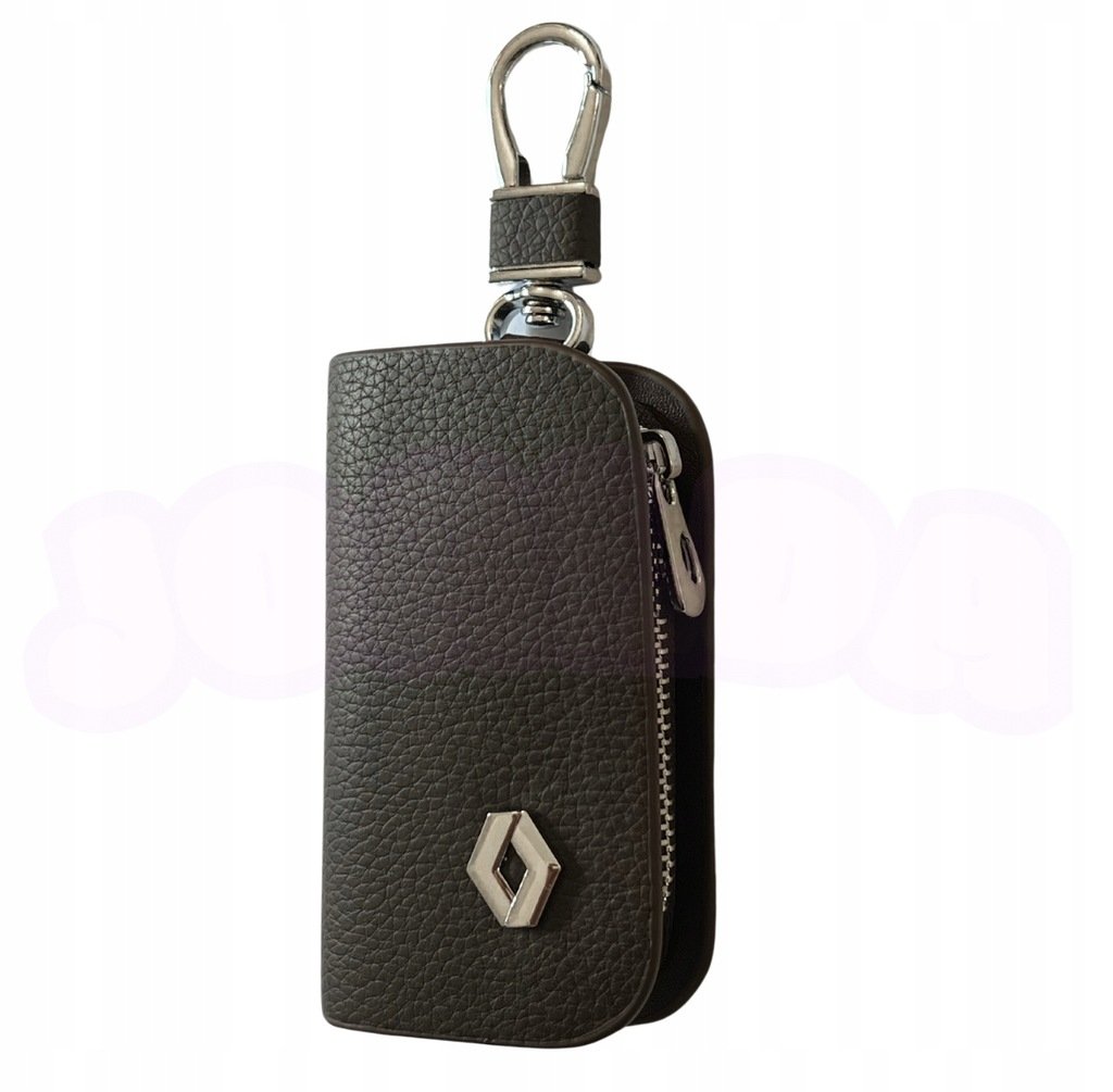 SKÓRZANE ETUI na klucze RENAULT logo KLUCZYK brelok ELEGANCKI brąz