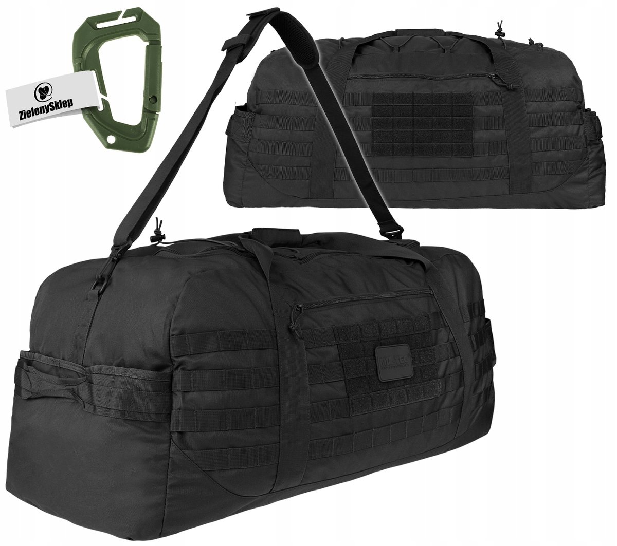 Mil-Tec, Torba wojskowa, transportowa, US Combat Parachute Cargo, Czarna, 105 l