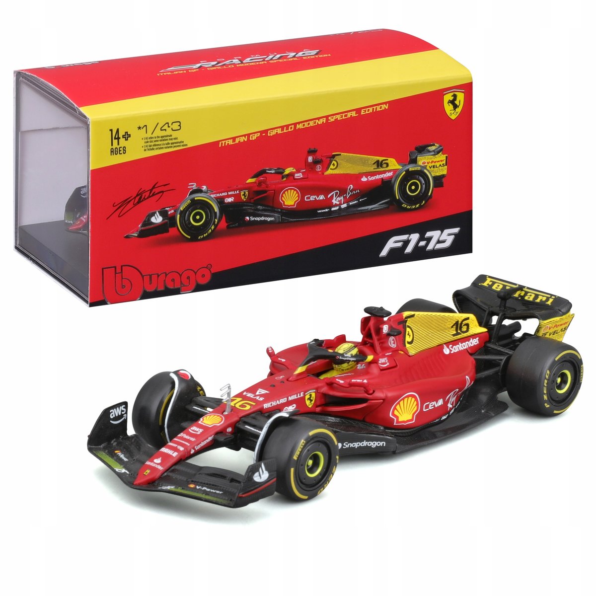 Ferrari F1-75 GP Włoch 2022 Charles Leclerc BOLID F1 1:43 BBURAGO 18-36831