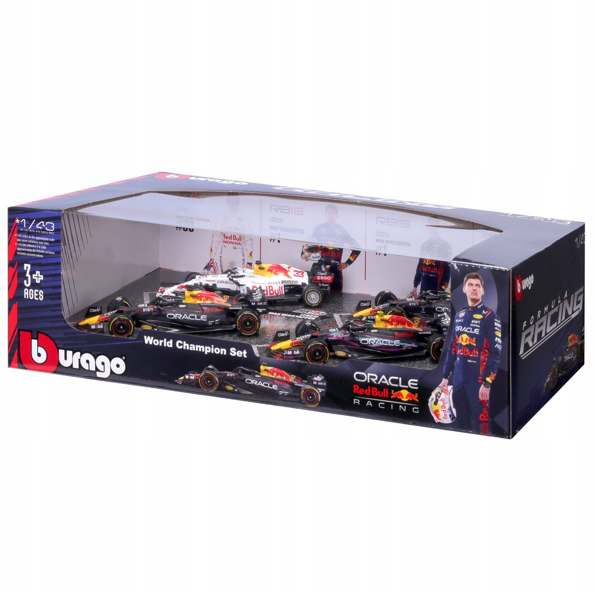 ZESTAW BOLIDÓW F1 Red Bull RB16B RB18 RB19 1:43 BBURAGO 18-38092