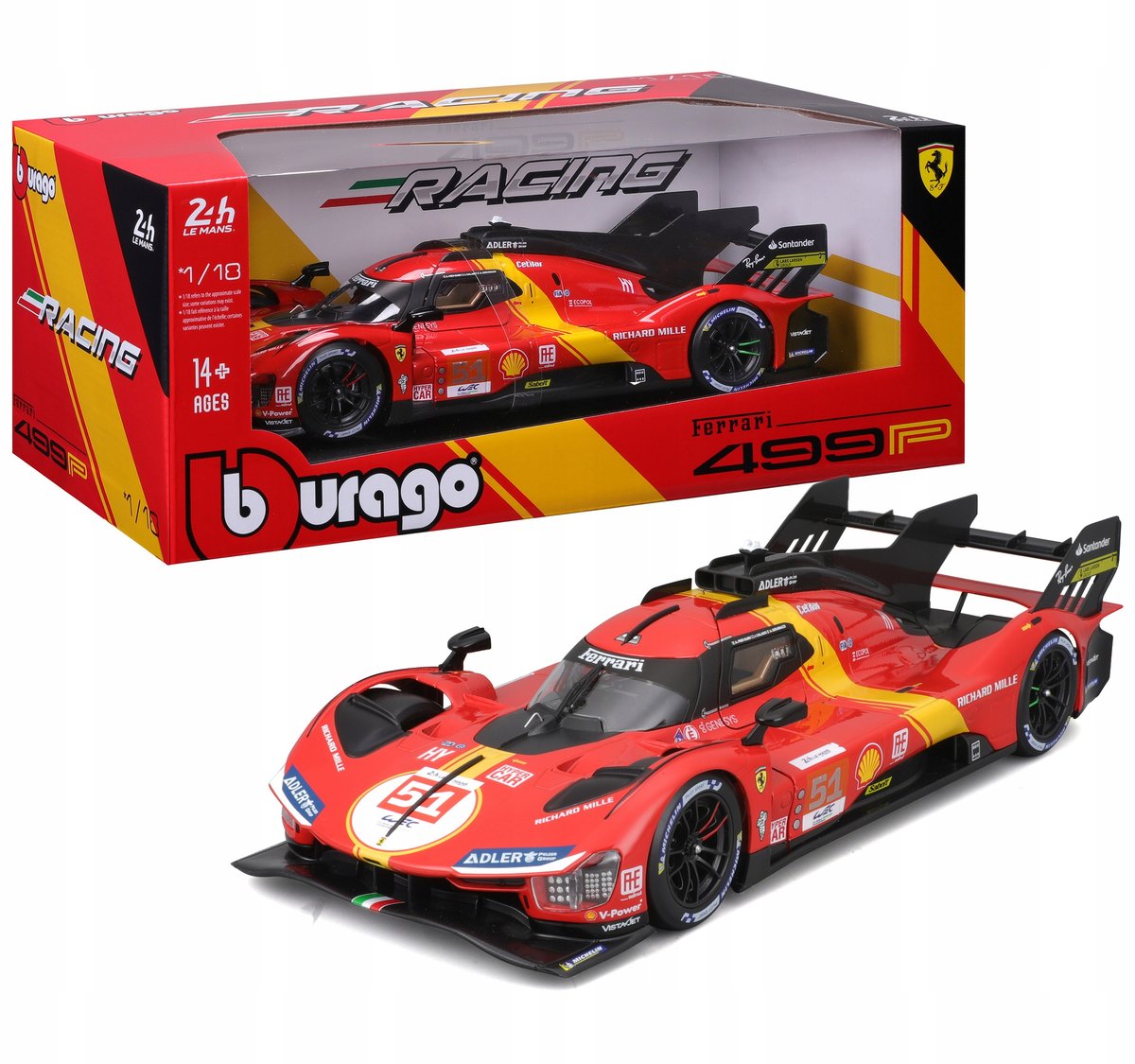 Ferrari 499P #51 LMH FIA 24h Le Mans Hypercar 2023 1:18 Bburago 18-16301