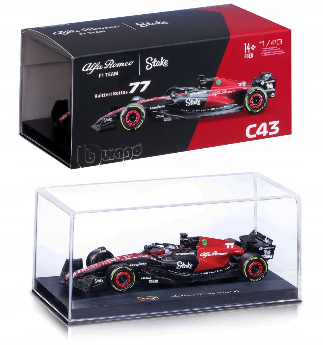 BOLID F1 Alfa Romeo Team Stake C43 2023 Valtteri Bottas 1:43 BBURAGO 38086