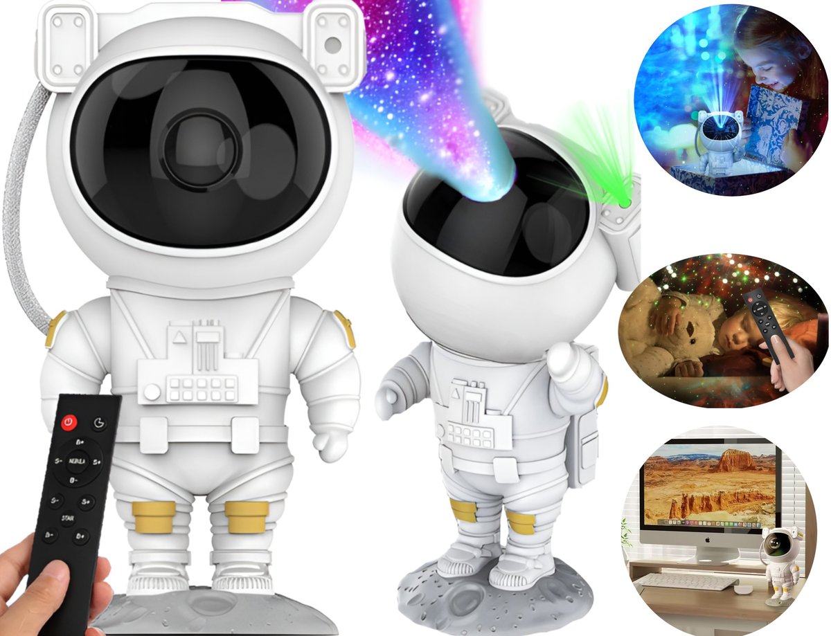 PROJEKTOR GWIAZD LAMPKA NOCNA LED RZUTNIK NIEBA ASTRONAUTA PILOT