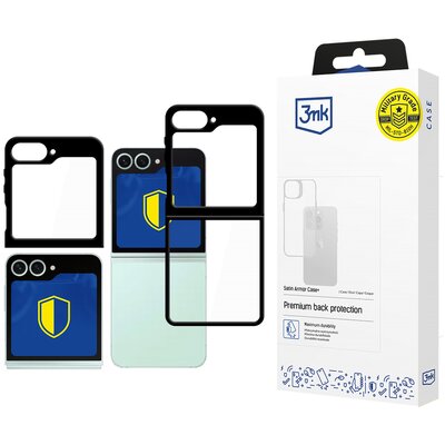 Etui 3MK Satin Armor Case+ do Samsung Galaxy Z Flip 6 Przezroczysto-czarny
