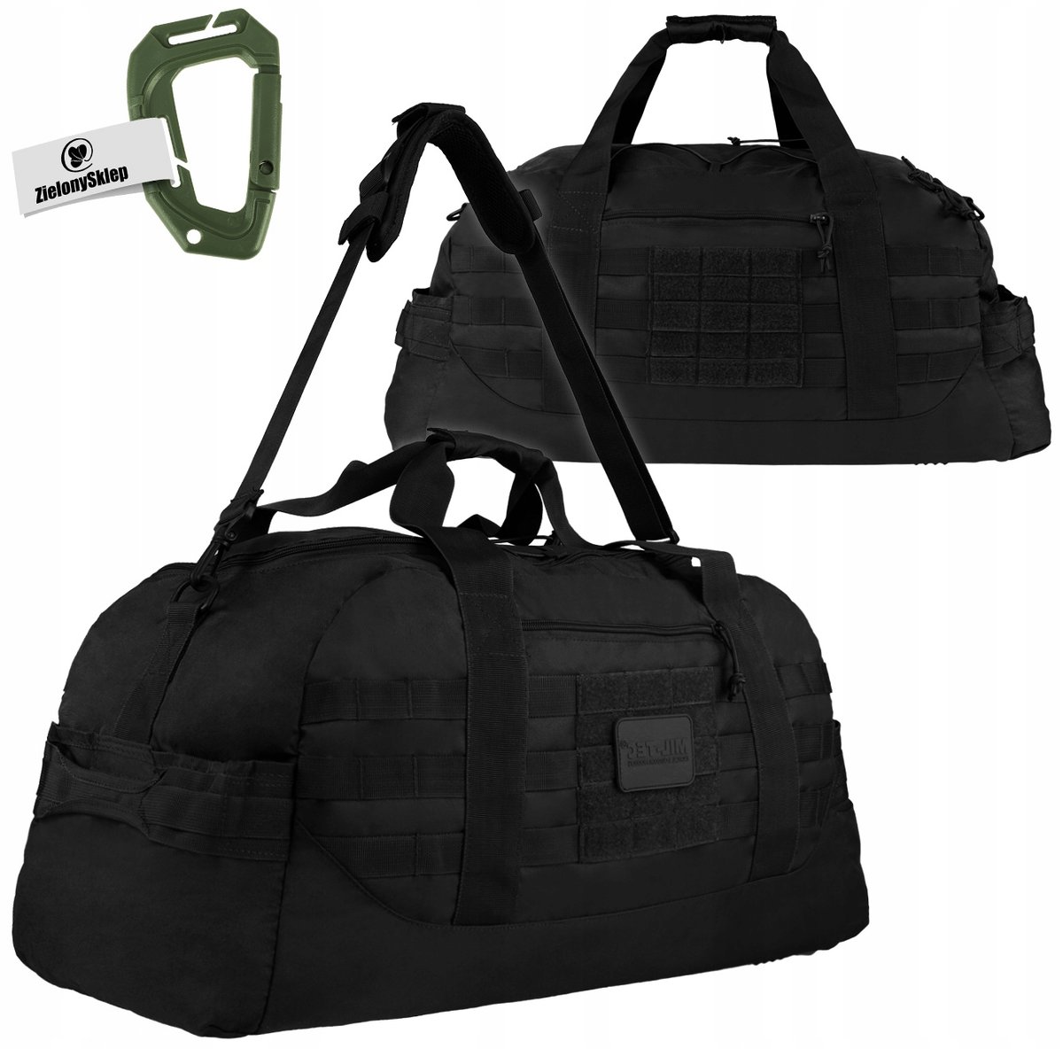 Mil-Tec,Torba wojskowa, transportowa, US Combat Parachute Cargo, Czarna, 54 l