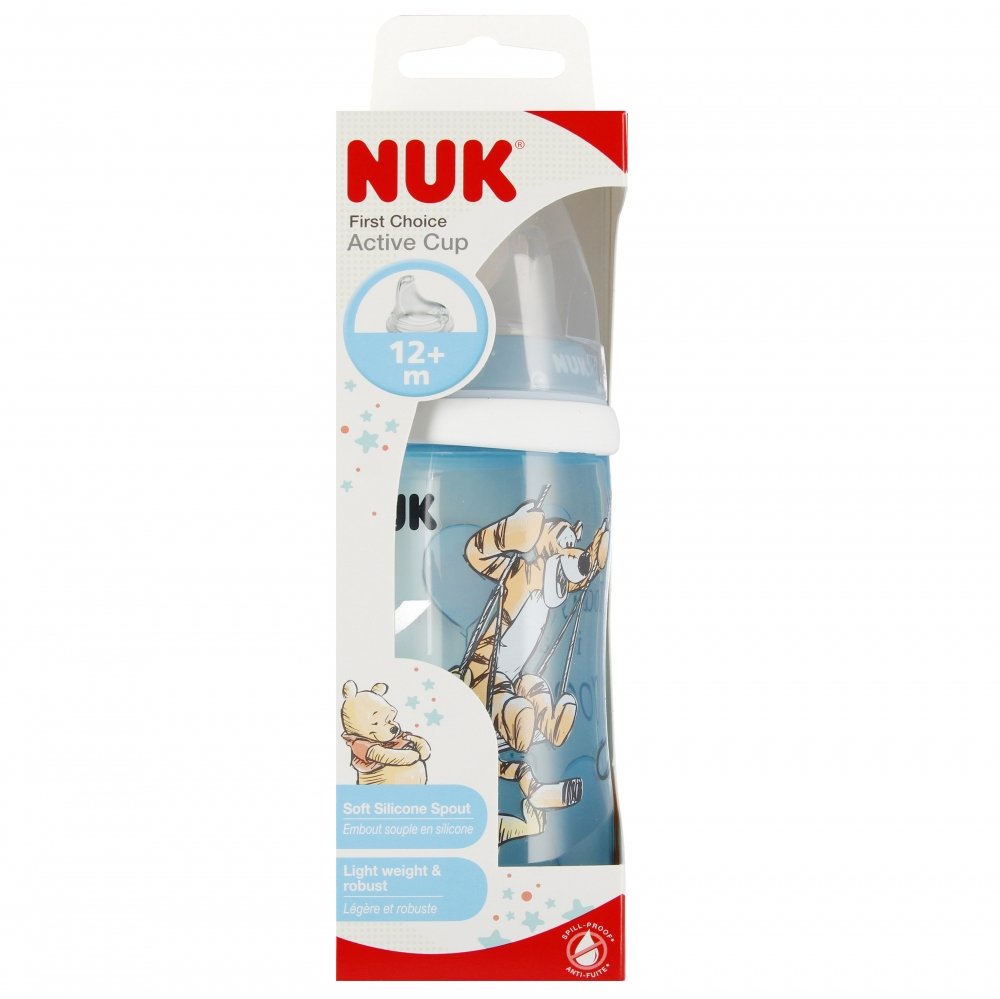 NUK Kubek niekapek 300 ml 12m  Active Cup silikon niebieski Tygrysek
