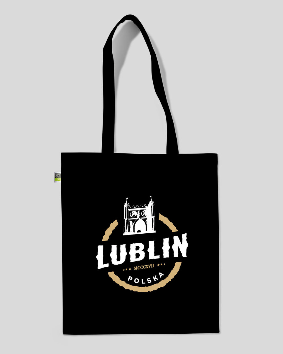 TORBA BAWEŁNIANA NA ZAKUPY LUBLIN Czarny