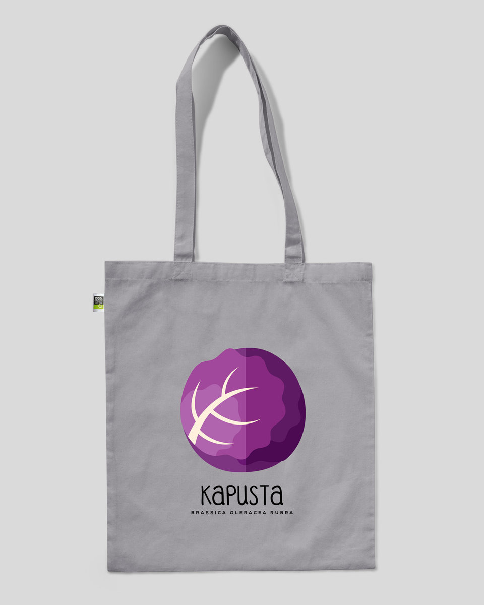 TORBA BAWEŁNIANA NA ZAKUPY KAPUSTA Szary