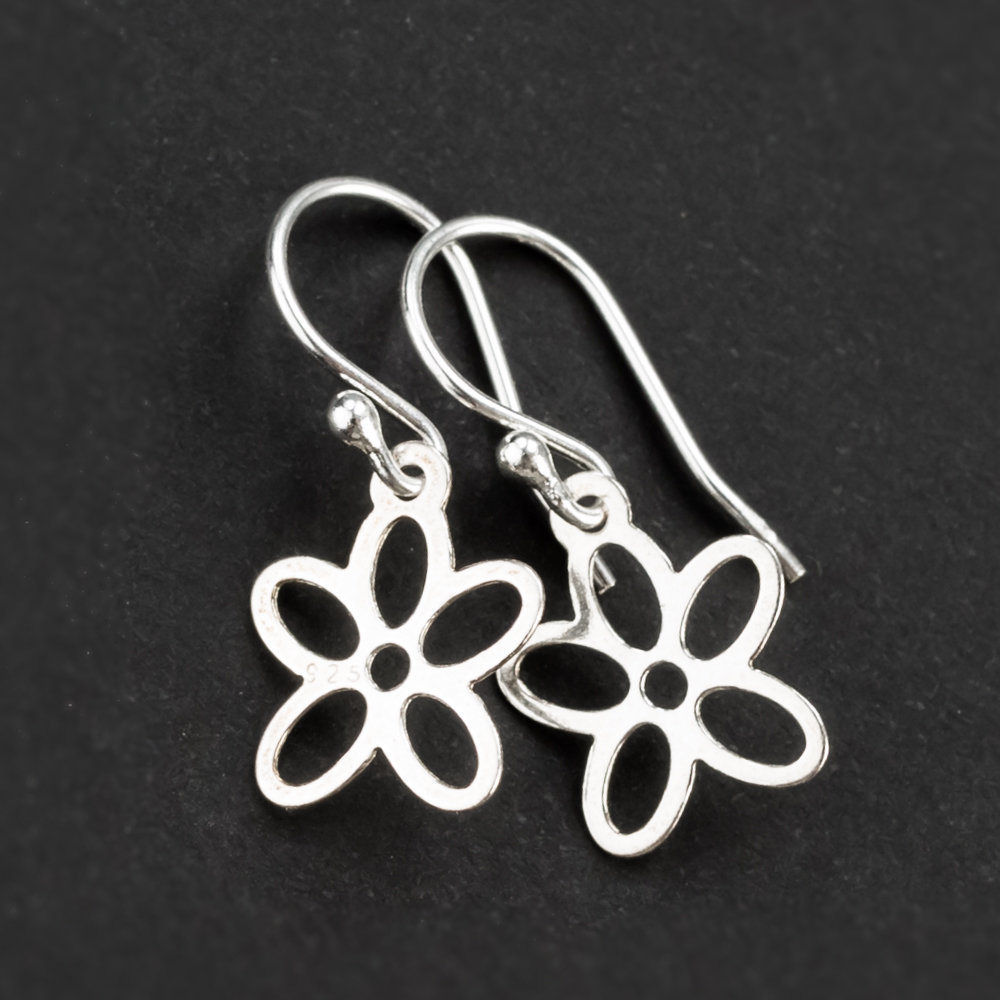 Kolczyki srebro 925 ażurowe kwiaty, kwiatuszki / JG. Projekt