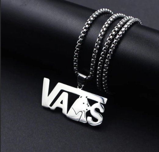 Naszyjn łańcuszek chain Vans srebrny prezent streetwear y2k