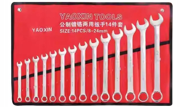 KLUCZE PŁASKO-OCZKOWYCH 14 ELEMENTÓW 8-24 ZESTAW KLUCZY