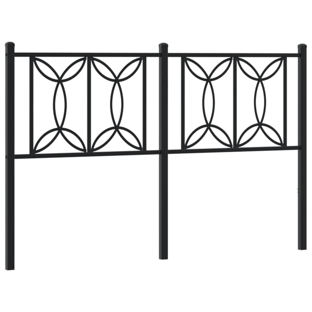 vidaXL Metalowe wezgłowie, czarne, 140 cm