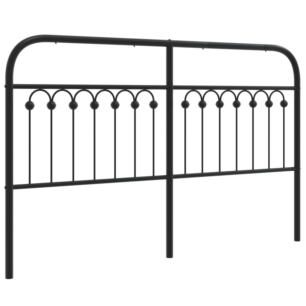 vidaXL Metalowe wezgłowie, czarne, 150 cm