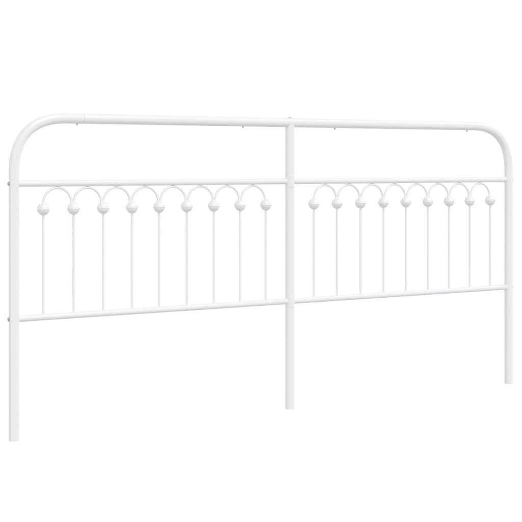 vidaXL Metalowe wezgłowie, białe, 200 cm