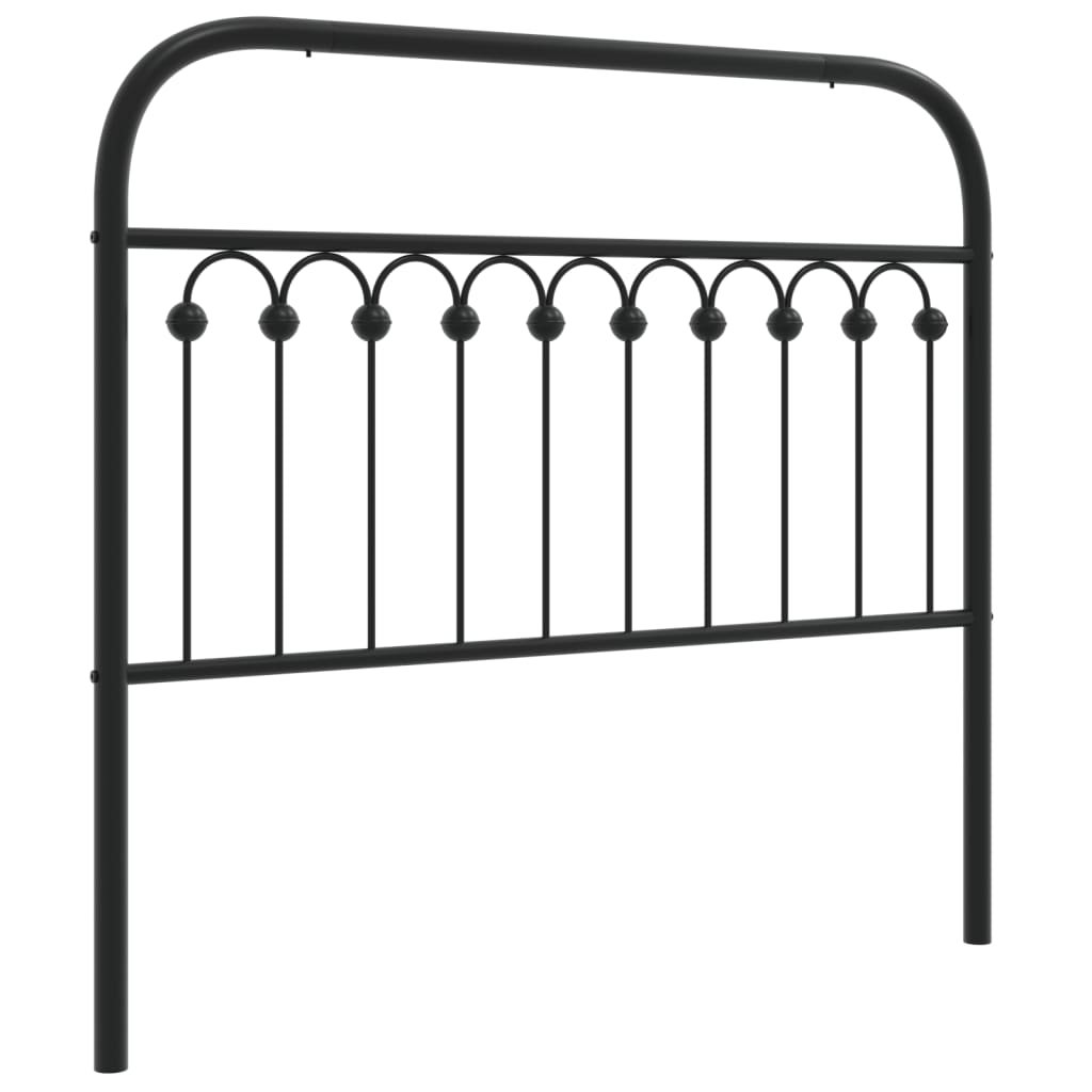 vidaXL Metalowe wezgłowie, czarne, 107 cm