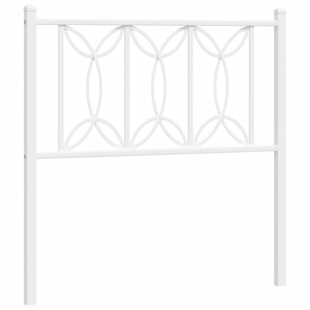 vidaXL Metalowe wezgłowie, białe, 80 cm