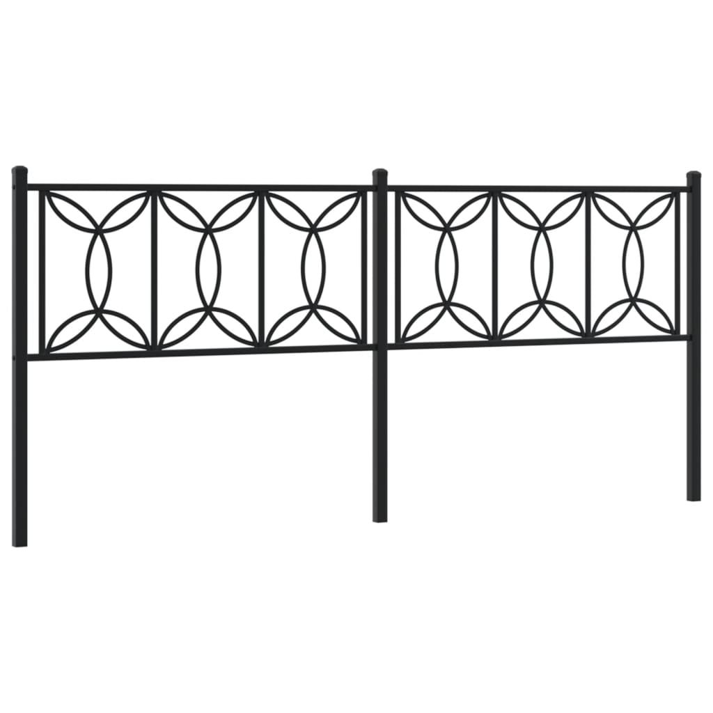 vidaXL Metalowe wezgłowie, czarne, 193 cm