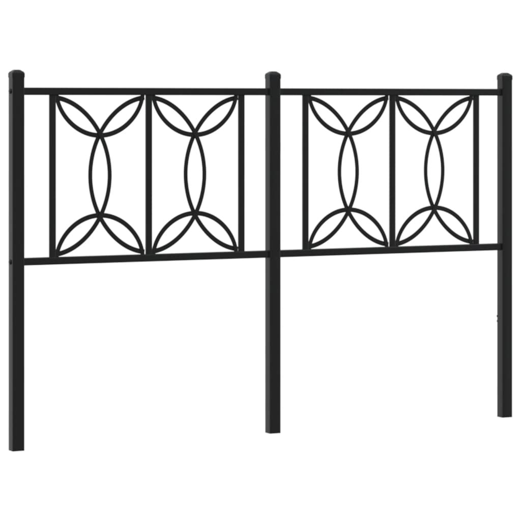 vidaXL Metalowe wezgłowie, czarne, 135 cm