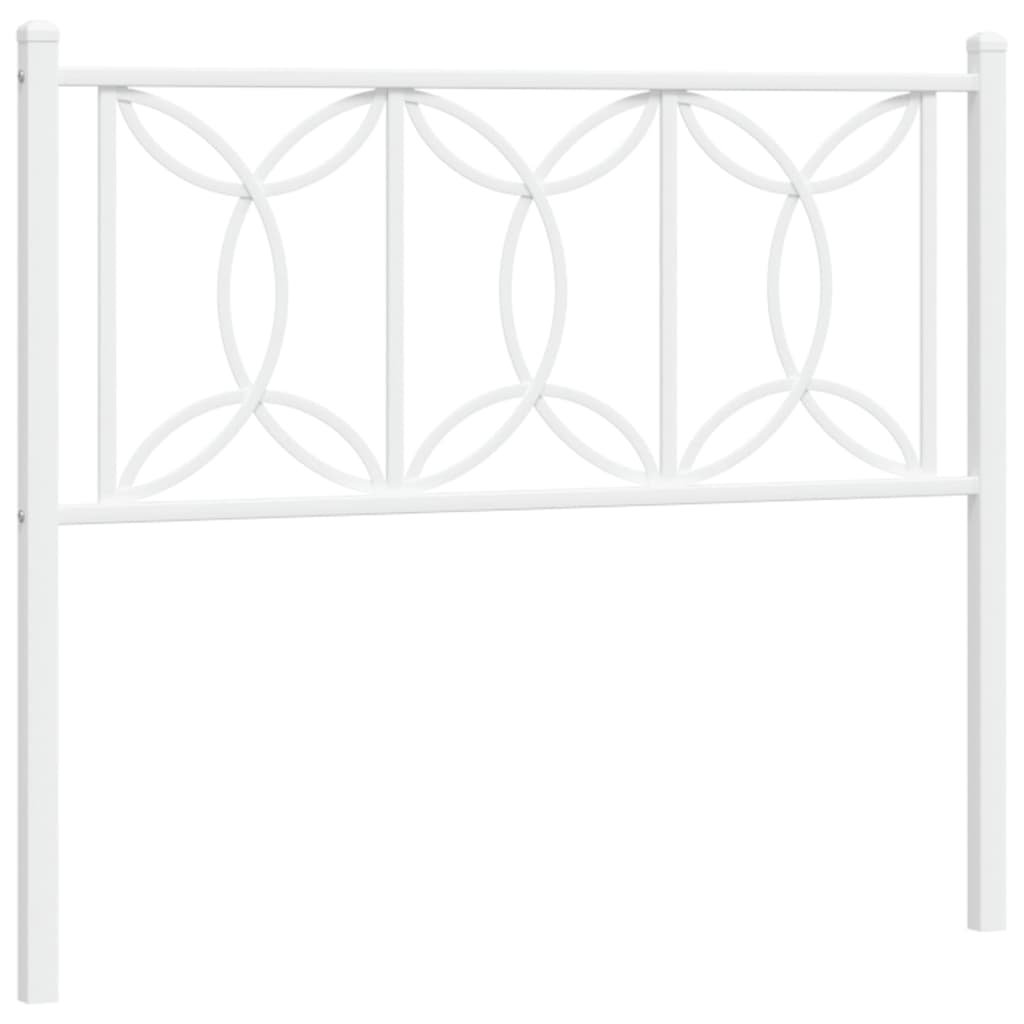 vidaXL Metalowe wezgłowie, białe, 107 cm