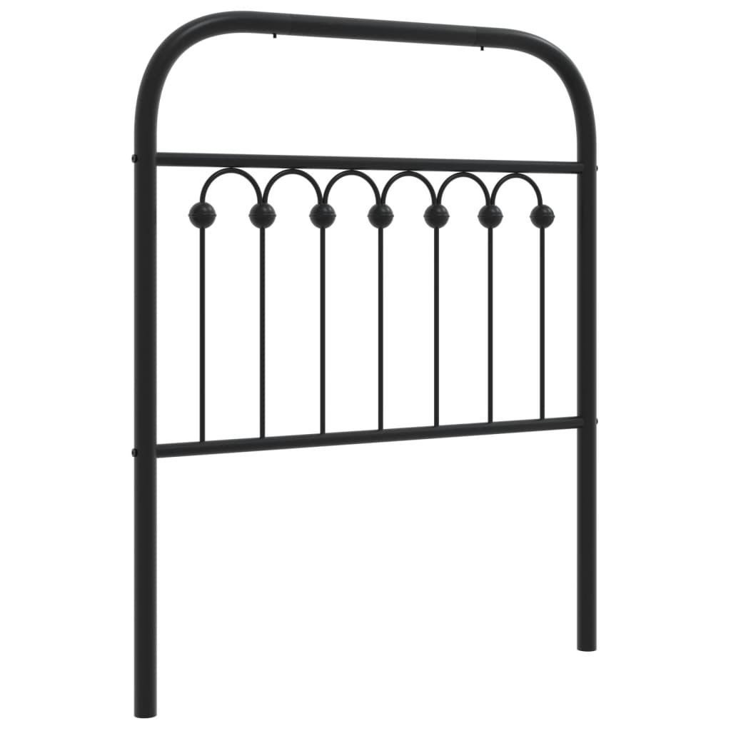 vidaXL Metalowe wezgłowie, czarne, 80 cm