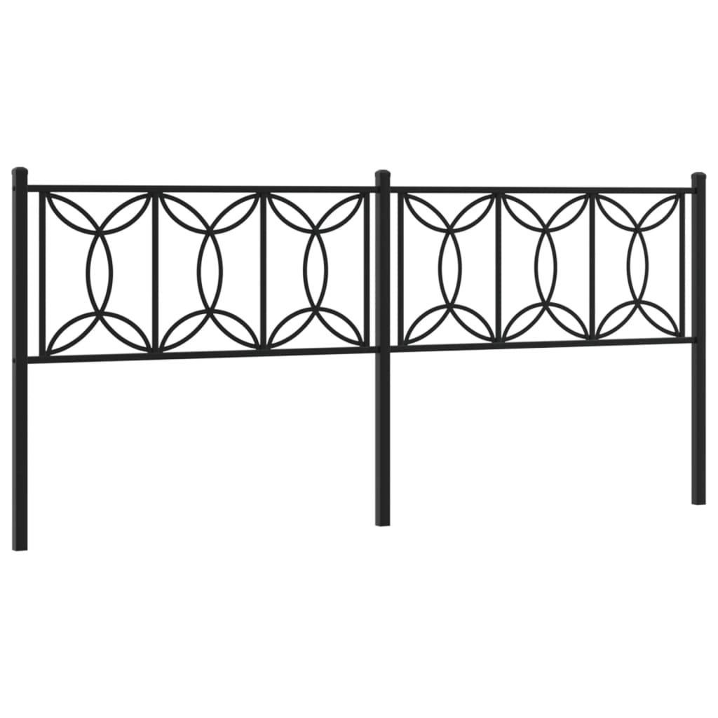 vidaXL Metalowe wezgłowie, czarne, 200 cm