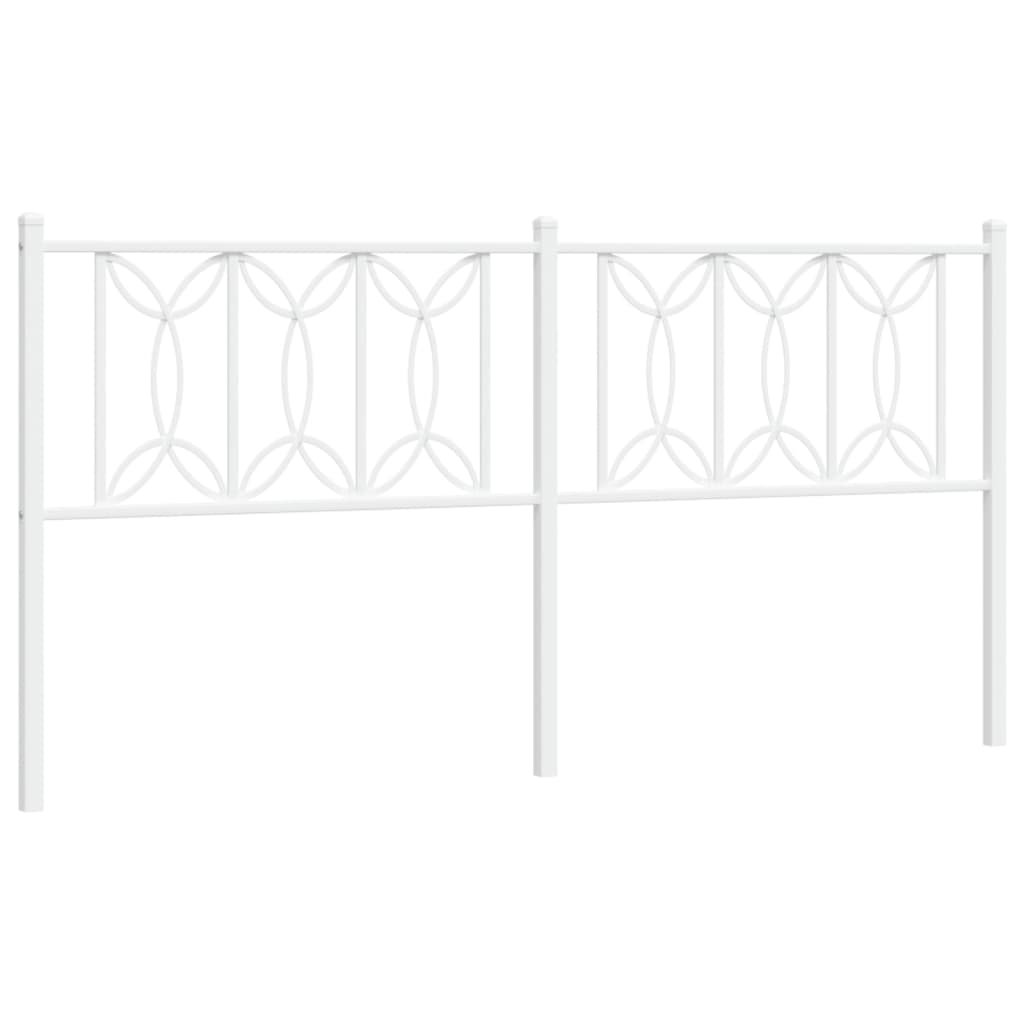 vidaXL Metalowe wezgłowie, białe, 180 cm