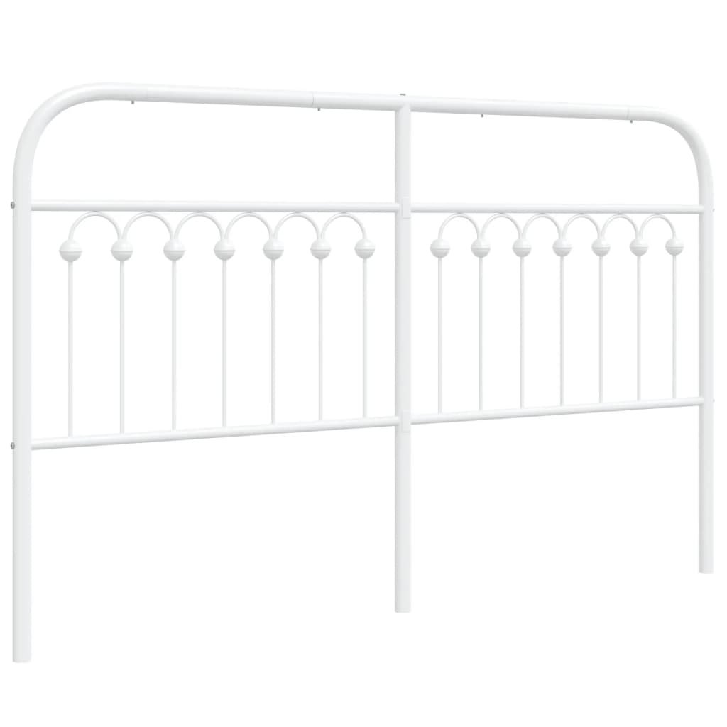 vidaXL Metalowe wezgłowie, białe, 160 cm