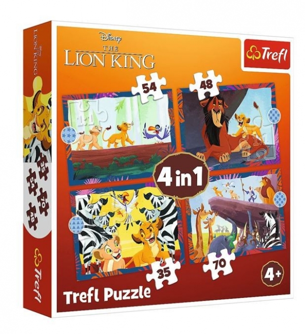 Puzzle 4w1 Król Lew odważny (34653). od 4 lat