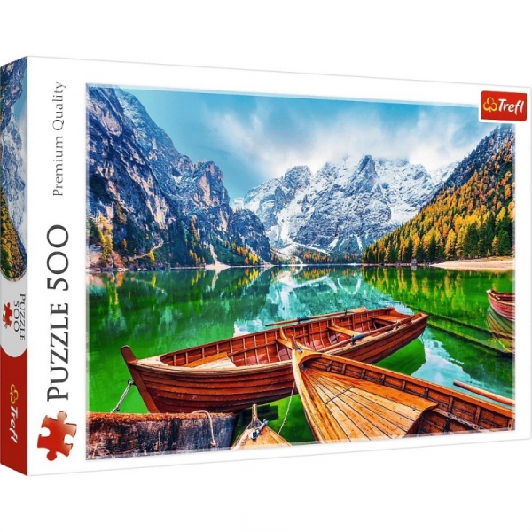 Puzzle 500 elementów Jezioro Braies Włochy (37486). od 10 lat