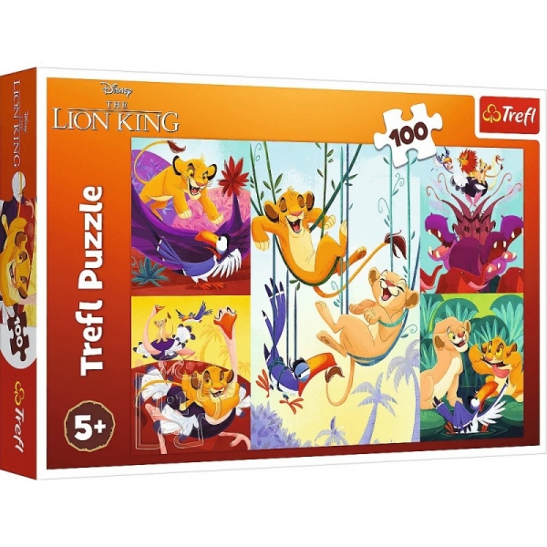 Puzzle 100 elementów Dzielny Król Lew (16478). od 5 lat