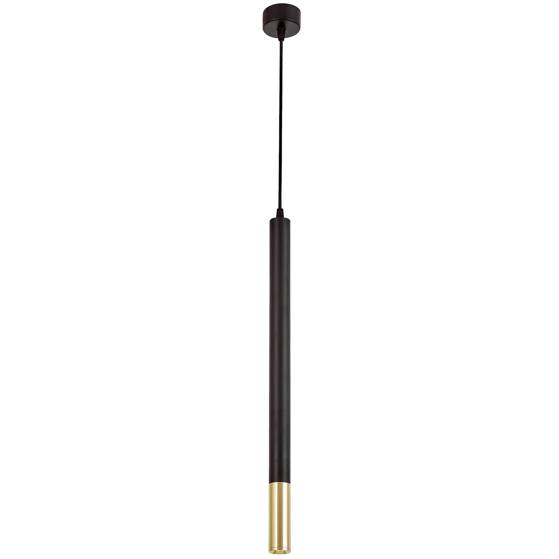 NOWOCZESNA LAMPA WISZĄCA CZARNO-ZŁOTA TUBA SLIM W1