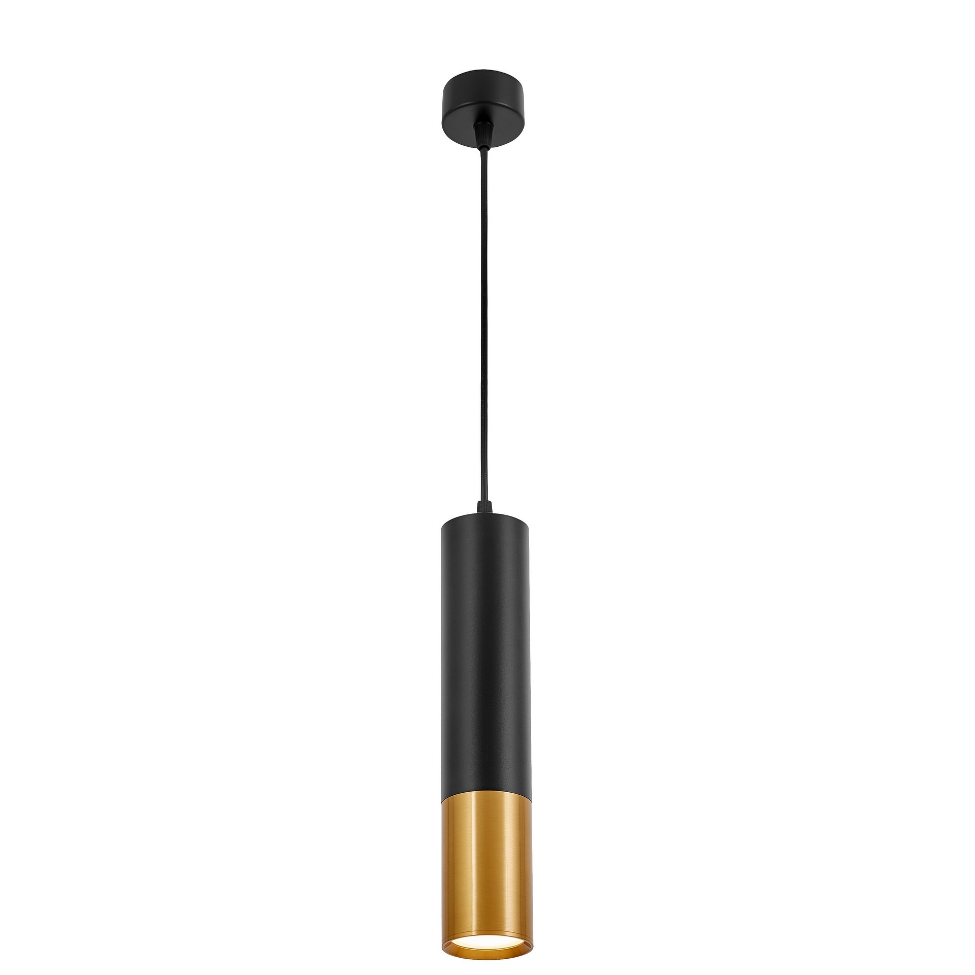 NOWOCZESNA LAMPA WISZĄCA CZARNO-MOSIĘŻNA TUBA LINEO W1