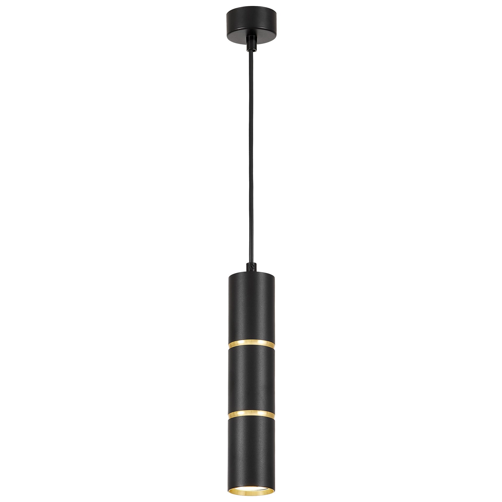 NOWOCZESNA LAMPA WISZĄCA CZARNO-ZŁOTA TUBA ASTI W1