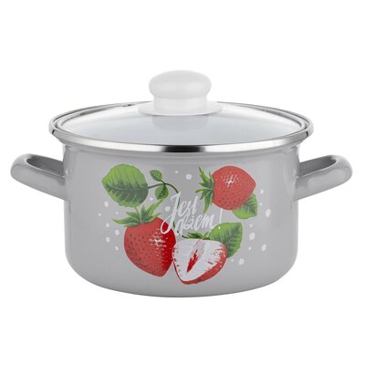 GARNEK TRADYCYJNY EMALIOWANY DŻEM 3L 18CM INDUKCJA