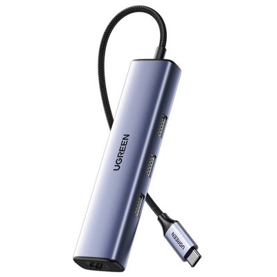 Adapter UGREEN CM475 Hub USB-C do 3x USB 3.0, RJ45, USB-C PD (szary)