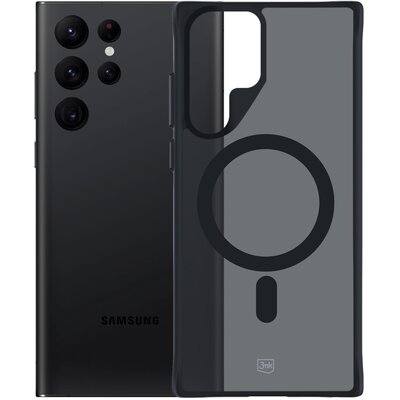 Etui 3MK Smoke MagCase do Samsung Galaxy S22 Ultra 5G Czarny transparentny