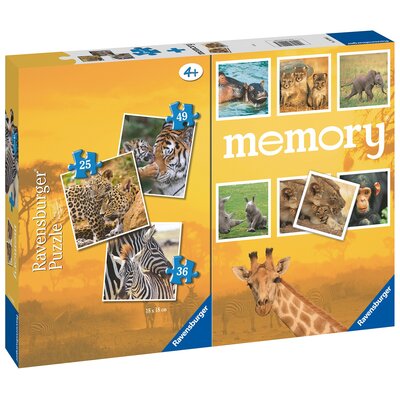 Puzzle RAVENSBURGER Dzikie zwierzęta 20996 (110 elementów) + memory