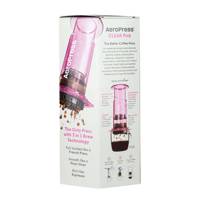AEROPRESS CLEAR RÓŻOWY