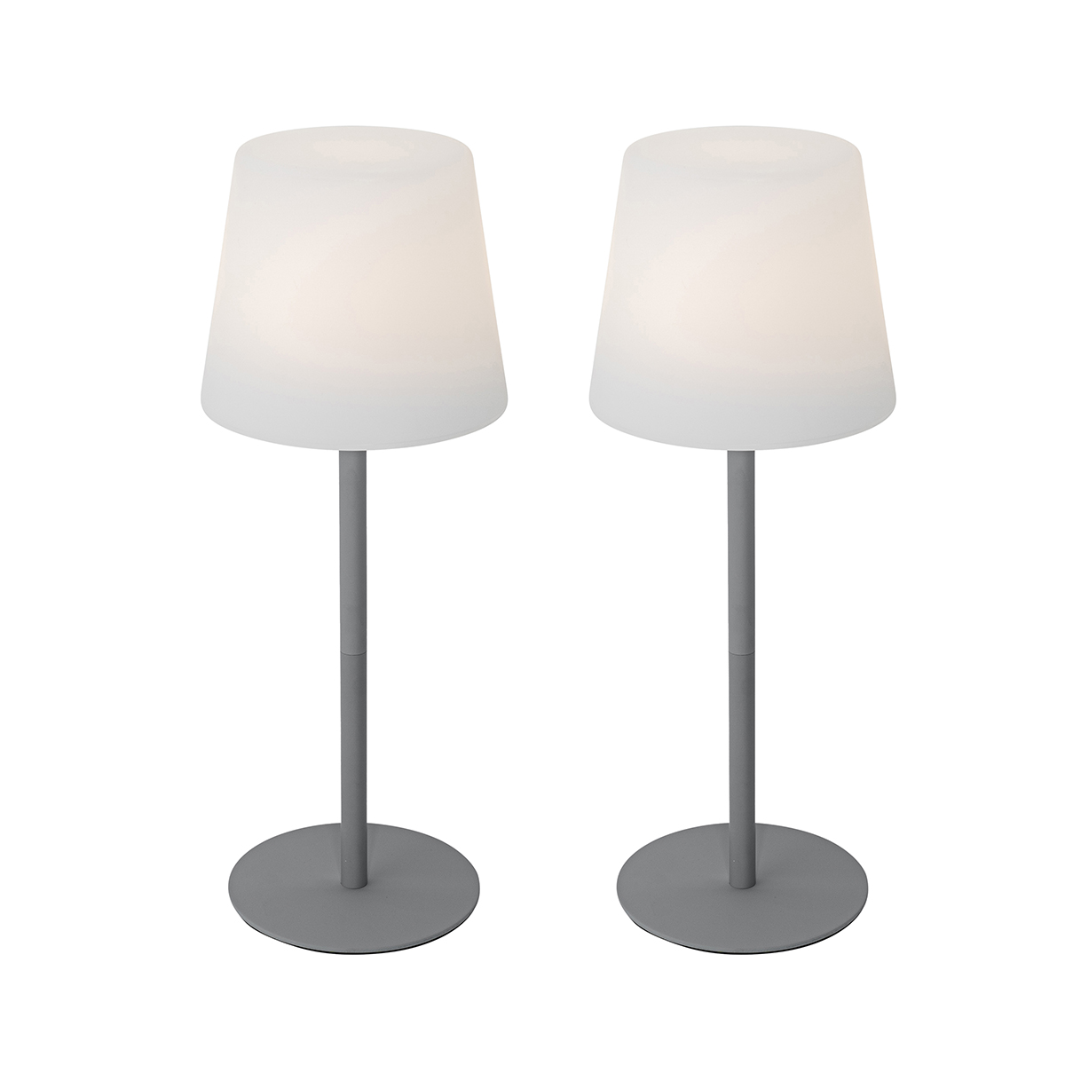 QAZQA Zestaw 2 szare lamp stołowych z akumulatorem 40 cm IP54 - Jude