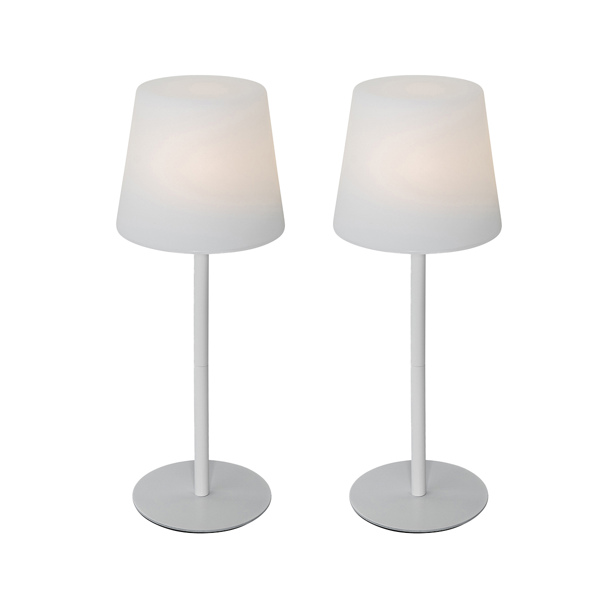 QAZQA Zestaw 2 akumulatorowych lamp stołowych białych 40 cm IP54 - Jude