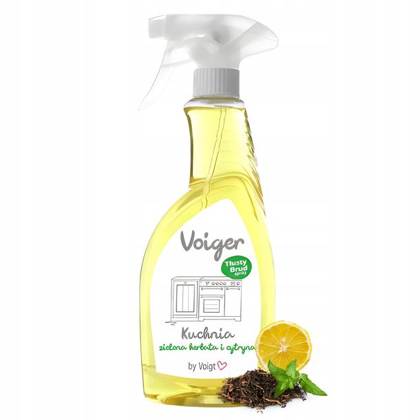 ﻿Płyn VOIGER Kuchnia 500 ml Spray Czyszczący ZIELONA HERBATA i CYTRYNA Mycie