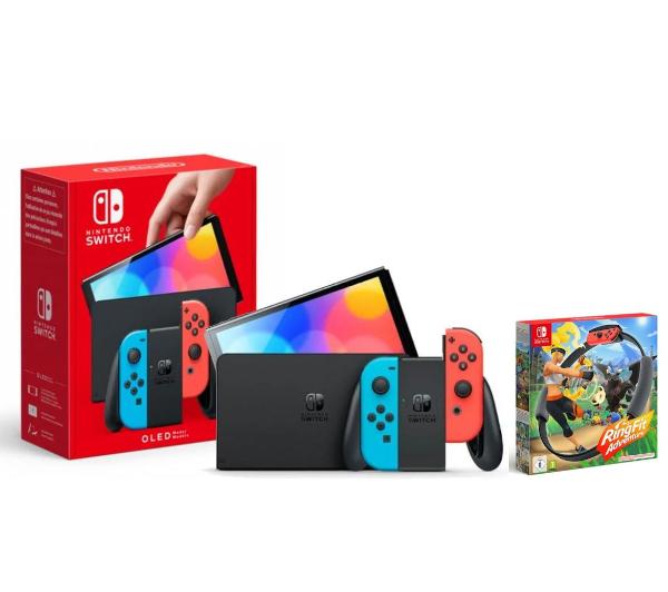 Nintendo Switch Joy-Con v2 Czerwono-niebieski + Ring Fit Adventure