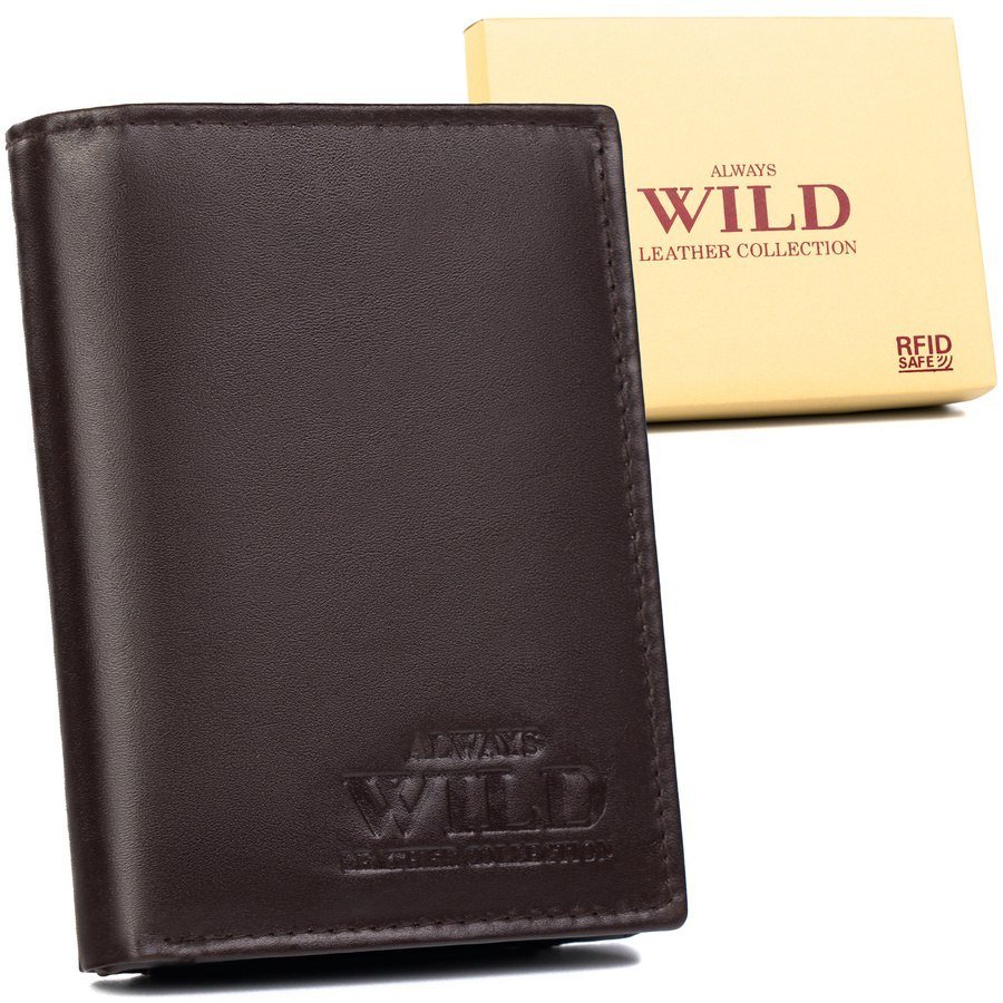 Skórzany portfel męski z kieszonką na suwak Always Wild